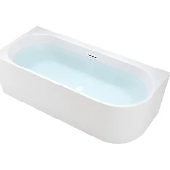 Vana BPS-koupelny Volně stojící rohová akrylátová vana HYD-MER509A levá 140x75 bílá, odtokový komplet bílý lesklý