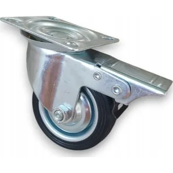 Pojezdové kolečko Kolečko 75 mm Otočné Gumové s Brzdou pro Vozíky Nábytku Průmyslové