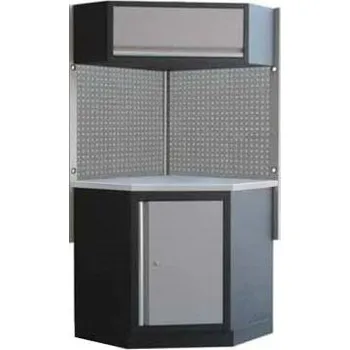 Rohová sestava dílenského nábytku Procarosa PROFI XS Pracovní deska: nerezová