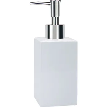 Dávkovač mýdla SPIRELLA Spirella dávkovač mýdla QUADRO, bílý, porcelán, 300 ml, 10.00153