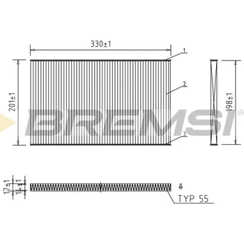 Kabinový filtr Filtr vzduchu v interiéru BREMSI FC1537