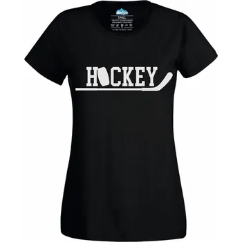 Dámské tričko Hokejka Hockey (Velikost: 4XL, Barva: Černá)