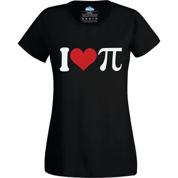 Dámské tričko Miluju Pí () I Love Pi (Velikost: 4XL, Barva: Černá)