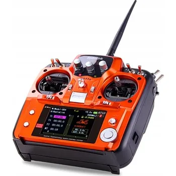 RC vybavení RadioLink AT10II 12CH 2.4GHz Vysílač Mode 2 + R12DS Přijímač + PRM-01 Telemetrie - Oranžová