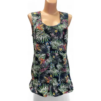 Zelený top bez rukávů BOXA, Barva Zelená, Velikost 38 - na zakázku, Materiál 96% Viskoza 4% Lycra