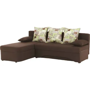 Sedací souprava Rohová sedací souprava POLARIS NEW, rozkládací, hnědá