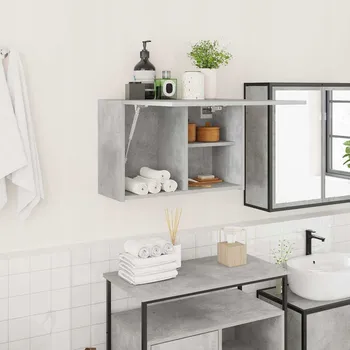 Koupelnový nábytek Závěsná koupelnová skříňka, šedá betonu, 60x25x40 cm