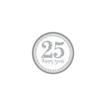 Talíř Papírové talíře "25. výročí" 8 ks