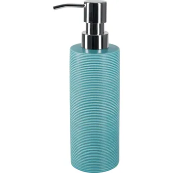 Dávkovač mýdla SPIRELLA Spirella dávkovač mýdla TUBE Ribbed, tyrkysový, keramika, 350 ml, 10.18510