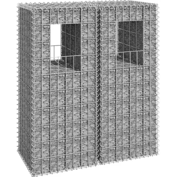 Plotový sloupek Gabionové sloupky 2 ks 40 x 40 x 100 cm železo Stříbrná151261
