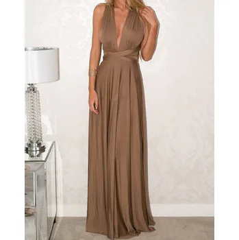 Dámské šaty Dlouhé zavinovací šaty "Multi Wrap" Barva: sv. hnědá, Míry: S