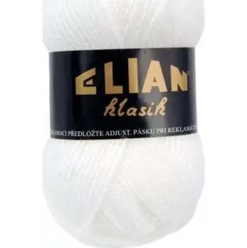 Příze Pletací příze Elian Klasik 208 - Bílá antipilling