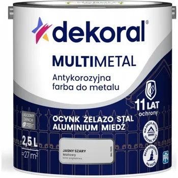 barva na kov Dekoral alkydová Barva na kov 2,5 l světle šedá matná