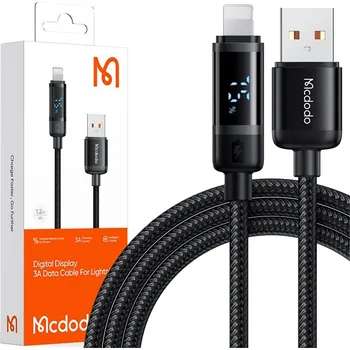 Datový kabel Kabel McDodo USB - Apple Lightning, 1,2 m, černý