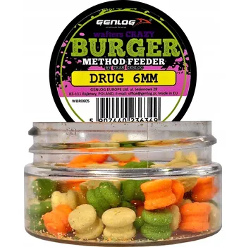 Boilies Crazy Wafters Burger GENLOG Nástraha 6mm 15g