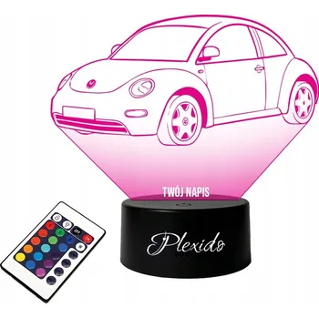 Lampička LAMPičKA na SKLE Auto Volkswagen Beetle 3D LED RGB + DÁLKOVÝ OVLADAČ 16 BAREV