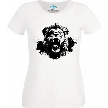 Dámské tričko Dámské tričko Řev Lva (Velikost: L, Barva: Bílá)
