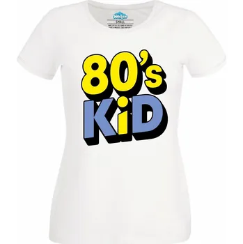 Dámské tričko Dámské tričko Dítě Osmdesátek 80's Kid (Velikost: XS, Barva: Bílá)