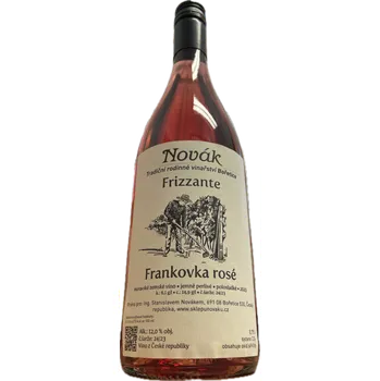 Víno Frankovka 2023, moravské zemské víno - perlivé, Rodinné vinařství Novák Bořetice, polosladké