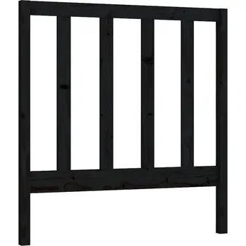 Čelo postele černé 81 x 4 x 100 cm masivní borovice Černý817669