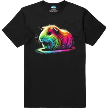 Pánské tričko Pánské tričko Neonové Morče Neon Piggy (Velikost: XXL, Barva: Černá)