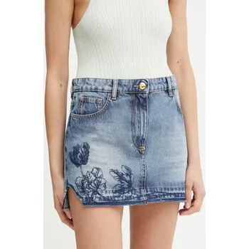 Dámská sukně Džínová sukně Elisabetta Franchi modrá barva, mini, pouzdrová, GJ34N51E2 50J, vel. 38