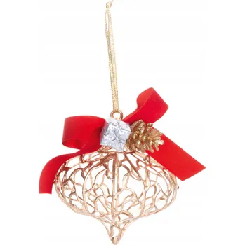 Vánoční dekorace Vánoční Koule zdobená hvězdičkou 15 cm 1 ks