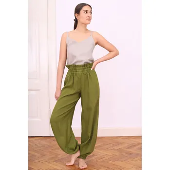 Dámské kalhoty Lotika České lněné harémky zeštíhlující 1088568