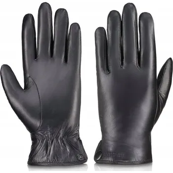 Rukavice Pánské rukavice Betlewski kožené zateplené prstové XXL černé
