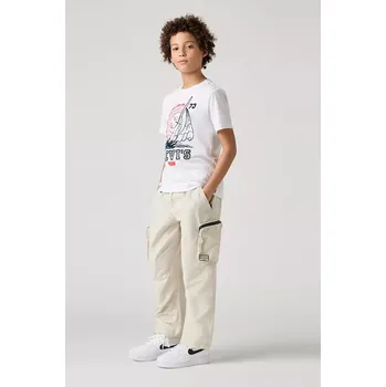 Chlapecké kalhoty Dětské kalhoty Levi's PARACHUTE CARGO PANTS béžová barva, hladké, 9EM373 80X, vel. 176
