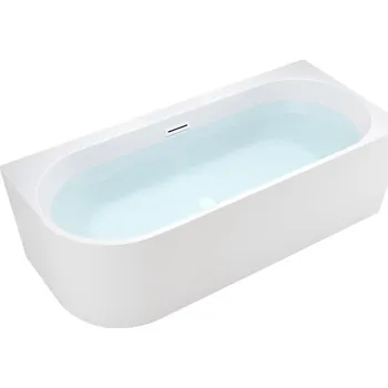 Vana BPS-koupelny Volně stojící rohová akrylátová vana HYD-MER509B pravá 150x75 bílá, odtokový komplet bílý lesklý