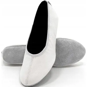 Dámské baleríny Gymnastické baletní boty Antares - kožené, bílé, VEL. 35