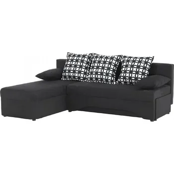 Sedací souprava Rohová sedací souprava POLARIS NEW, rozkládací, tmavě šedá