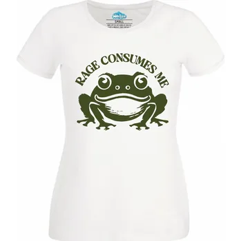 Dámské tričko Dámské tričko Pohlcuje mě vztek Žába Rage Consumes Me (Velikost: XS, Barva: Bílá)