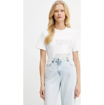 Pánské tričko Bavlněné tričko Elisabetta Franchi bílá barva, MA03151E2 00X, vel. 38