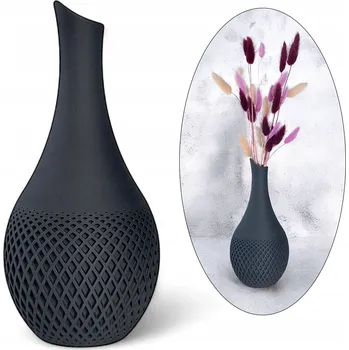 Váza Váza na květiny nerozbitná 23 cm Moderní váza imitace černá saténová