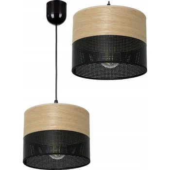 ZÁVĚSNÁ LAMPA LUSTR STÍNÍTKO S DÍRKAMI DŘEVO 20 CM E27 LED