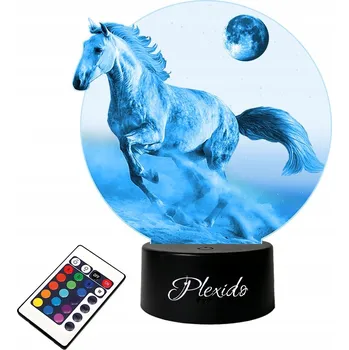 Lampička Stolní LED lampička - Soška Kůň v Cvalu s Gravírováním Jména Plexido
