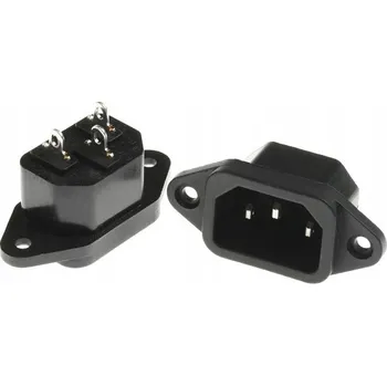 Elektrická zásuvka Zásuvka napájení AC samec ELEKTRONIKA PLUS ZÁSUVKA 3PIN MONTÁŽNÍ POČÍTAČOVÁ 230V