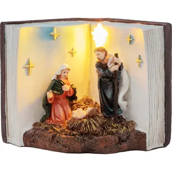 Vánoční dekorace Dekorace MagicHome Vánoce, Betlém v knize, LED, interiér, 13,5x8x9,5 cm