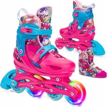 Kolečkové brusle Dětské Kolečkové Brusle ATTABO Turbojet LED růžové 38 - 41 Nastavitelná velikost kolečkových bruslí
