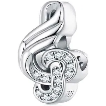 Přívěsek Stříbrný přívěsek korálek houslový klíč