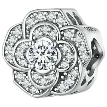 Přívěsek Stříbrný přívěsek korálek na náramek květina