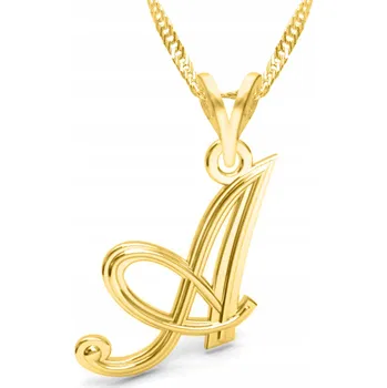 Náhrdelník Řetízek zlatý náhrdelník stříbro 925 Písmeno A