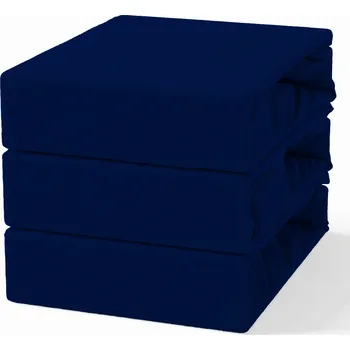 Prostěradlo PROSTĚRADLO S GUMOU 100% BAVLNA 180X200 + 25CM TMAVĚ MODRÉ