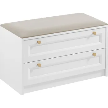 Komoda Komoda REL LWK | 90 cm | bílá | lamino o síle 18 mm + ozdobné MDF lišty 18 mm