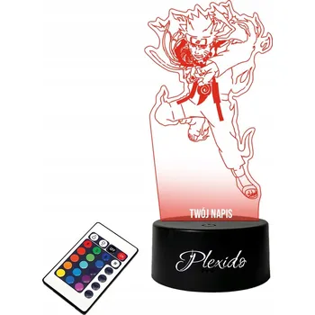 Dekorativní svítidlo LAMPKA na SKLE Anime Manga Naruto Uzumaki 3D LED RGB + DÁLKOVÝ OVLADAČ 16 BAREV