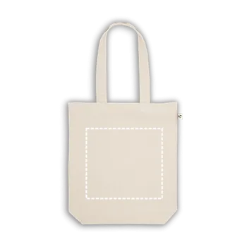 Nákupní taška HARBOR. Taška vyrobená ze recyklované bavlny (70%) a polyesteru (30% rPET) (280 g/m²) 25 Střed, 260 x 240 Sítotisk (textil), 3 barvy