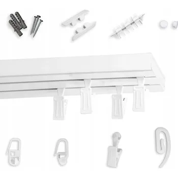 Garnýž Garnýž dvojitá PVC LIŠTA STROPNÍ 140 Cm KOMPLET bílá