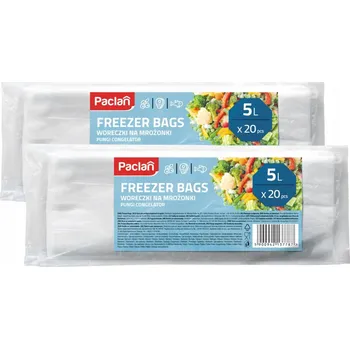 Pytle na odpadky Paclan Sáčky do mrazáku Freezer Bags 5l 20 kusů x2 Balení